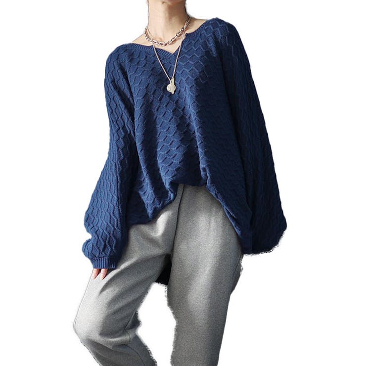 ブルー | 大きいサイズ レディース チュニック | GOLDJAPAN　大きいサイズ専門店