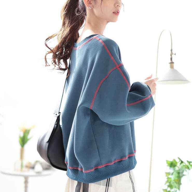 ブルー | 大きいサイズレディース トップス スウェット | GOLDJAPAN　大きいサイズ専門店