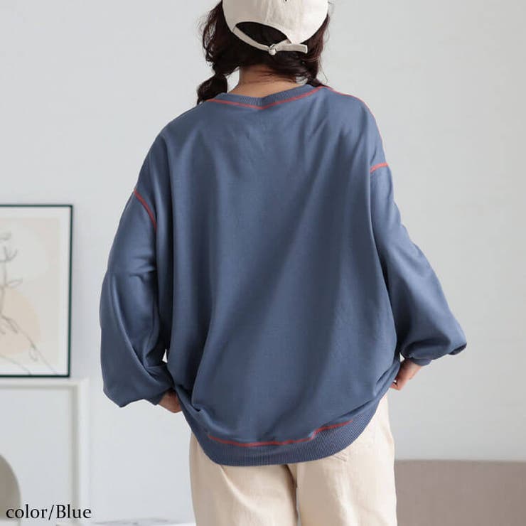 ブルー | 大きいサイズレディース トップス トレーナー | GOLDJAPAN　大きいサイズ専門店