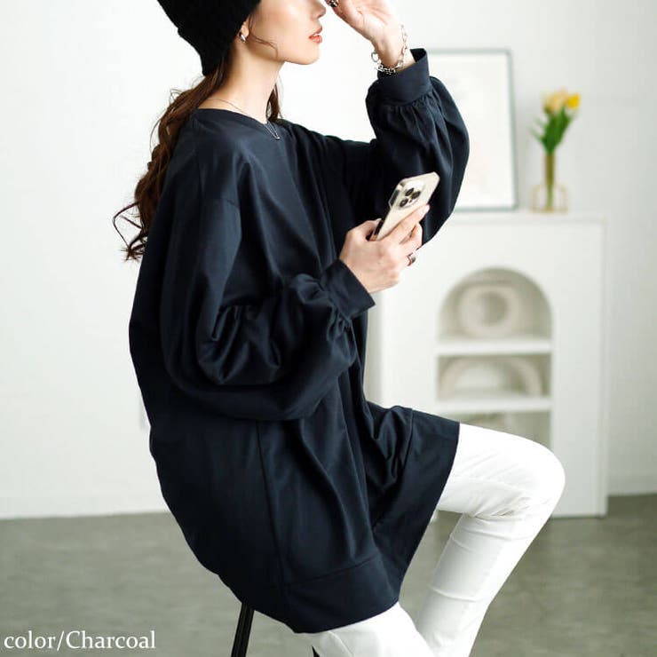 チャコール | 大きいサイズレディース トップス スウェット | GOLDJAPAN　大きいサイズ専門店