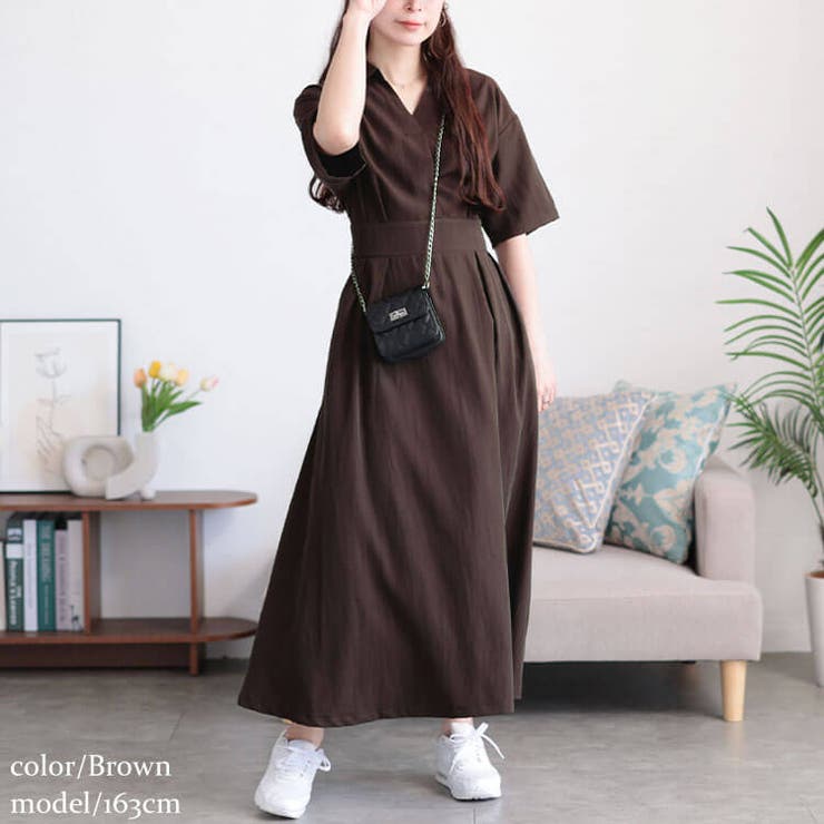 ブラウン | 大きいサイズ レディース ワンピース | GOLDJAPAN　大きいサイズ専門店