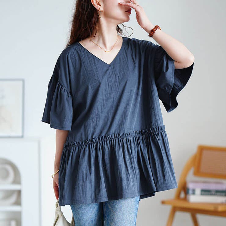 ネイビー | 大きいサイズ レディース チュニック | GOLDJAPAN　大きいサイズ専門店