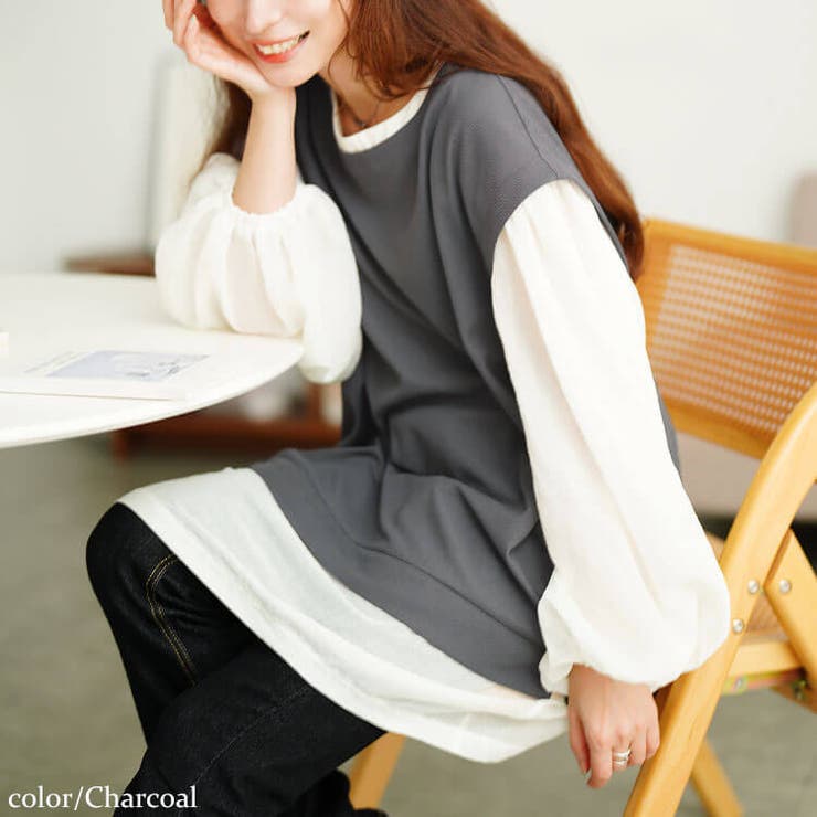 チャコール | 大きいサイズ レディース チュニック | GOLDJAPAN 大きいサイズ専門店