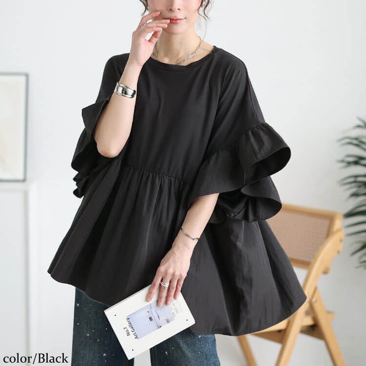 ブラック | 大きいサイズ レディース チュニック | GOLDJAPAN　大きいサイズ専門店