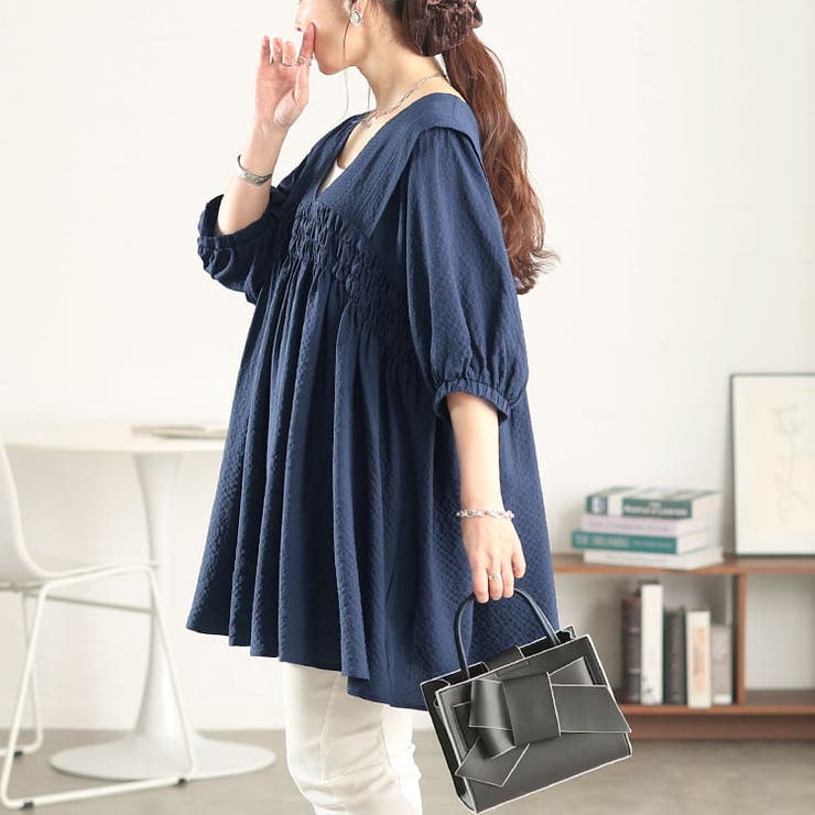 ネイビー | 大きいサイズ レディース チュニック | GOLDJAPAN　大きいサイズ専門店