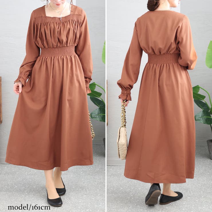 ブラウン | 大きいサイズ レディース ワンピース | GOLDJAPAN　大きいサイズ専門店