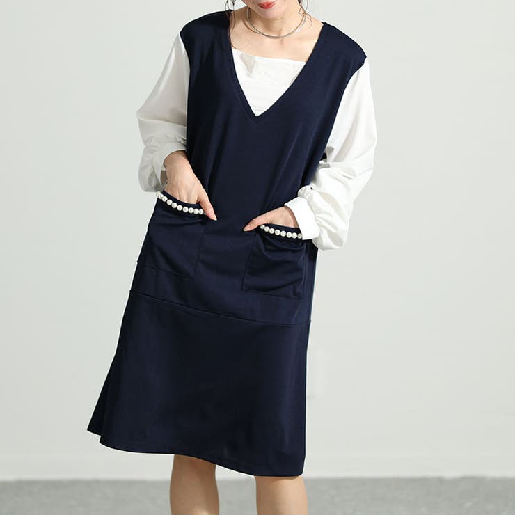 ネイビー | 大きいサイズ レディース ワンピース | GOLDJAPAN　大きいサイズ専門店
