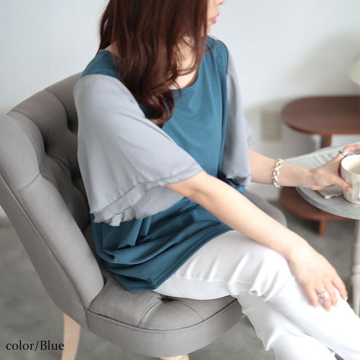 ブルー | 大きいサイズレディース トップス カットソー | GOLDJAPAN　大きいサイズ専門店