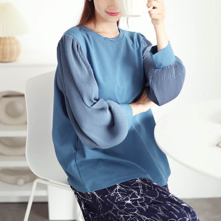 ブルー | 大きいサイズレディース トップス カットソー | GOLDJAPAN　大きいサイズ専門店