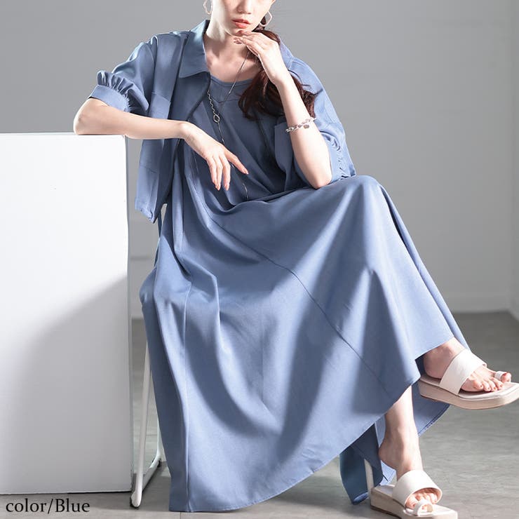 ブルー | 大きいサイズ レディース ワンピース | GOLDJAPAN 大きいサイズ専門店