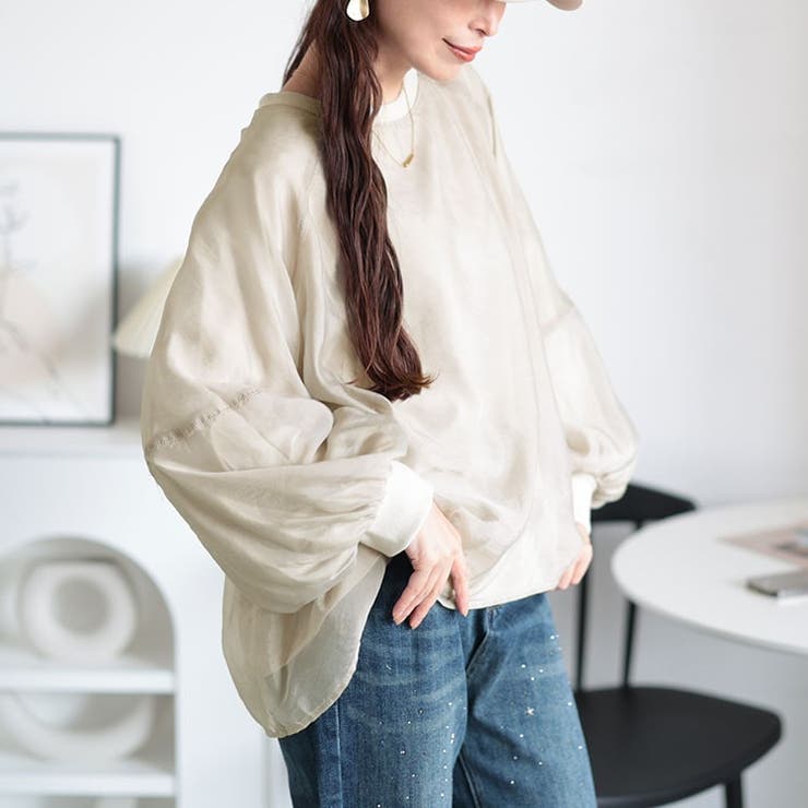 ベージュ | 大きいサイズレディース トップス カットソー | GOLDJAPAN　大きいサイズ専門店