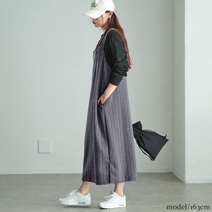 大きいサイズレディース ワンピース 前後2wayキルトジャンパースカート