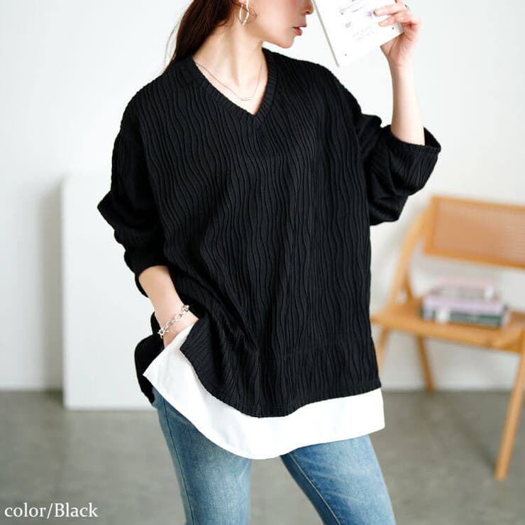 ブラック | 大きいサイズレディース トップス カットソー | GOLDJAPAN　大きいサイズ専門店