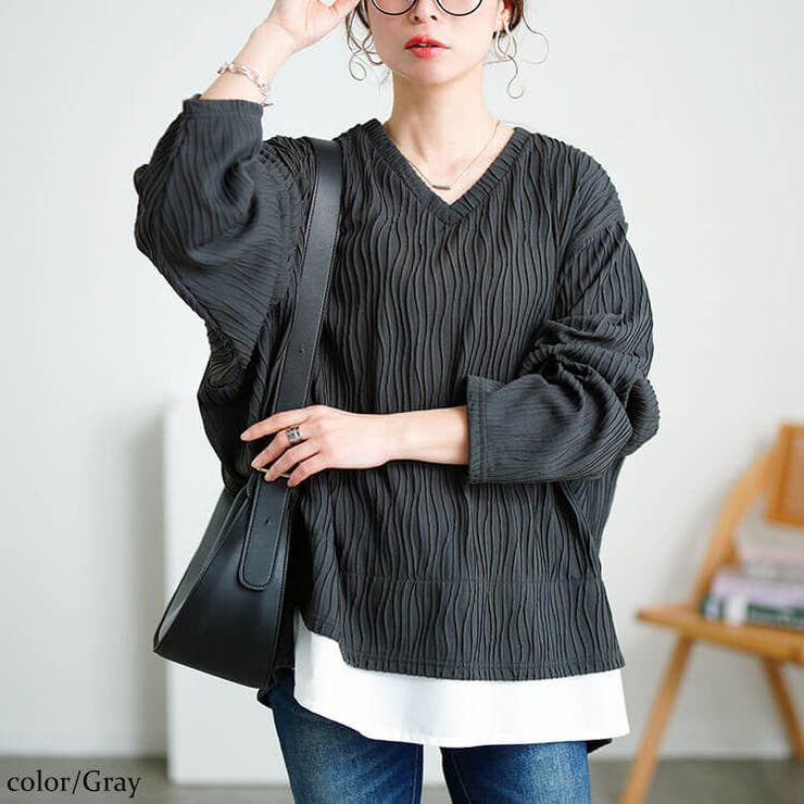 グレー | 大きいサイズレディース トップス カットソー | GOLDJAPAN　大きいサイズ専門店