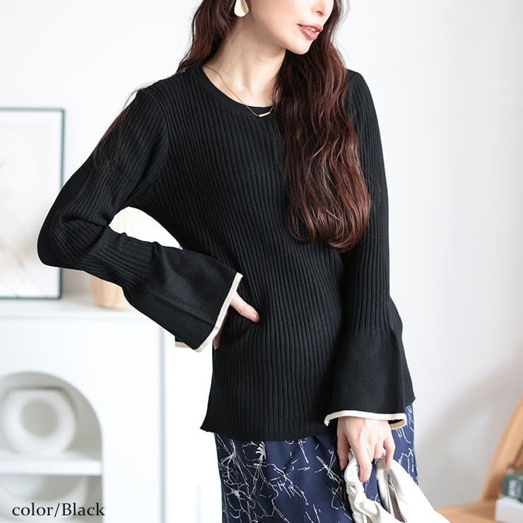 ブラック | 大きいサイズレディース トップス ニット | GOLDJAPAN　大きいサイズ専門店