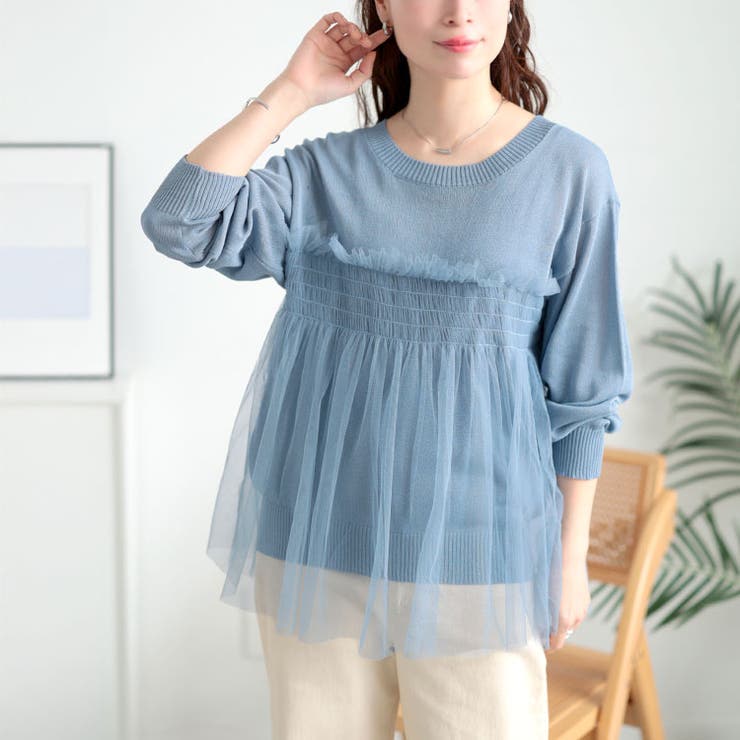 ブルーグレー | 大きいサイズ レディース トップス | GOLDJAPAN　大きいサイズ専門店