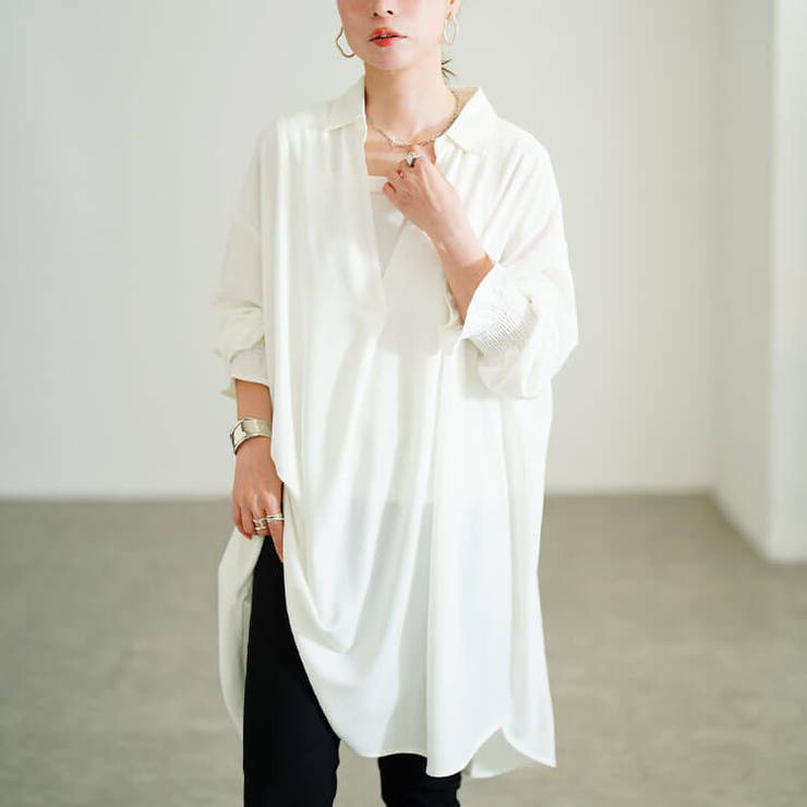 ホワイト | 大きいサイズ レディース チュニック | GOLDJAPAN　大きいサイズ専門店