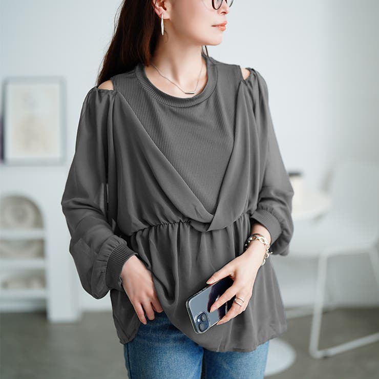 チャコール | 大きいサイズ レディース チュニック | GOLDJAPAN　大きいサイズ専門店