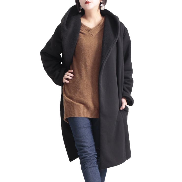 ブラック | 大きいサイズ レディース コート | GOLDJAPAN　大きいサイズ専門店