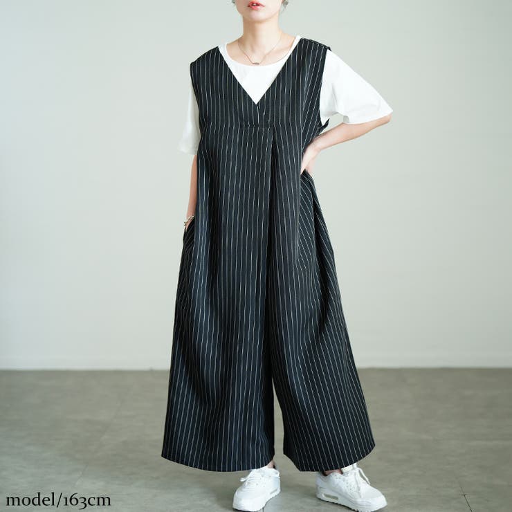 ブラック | 大きいサイズ レディース サロペット | GOLDJAPAN　大きいサイズ専門店