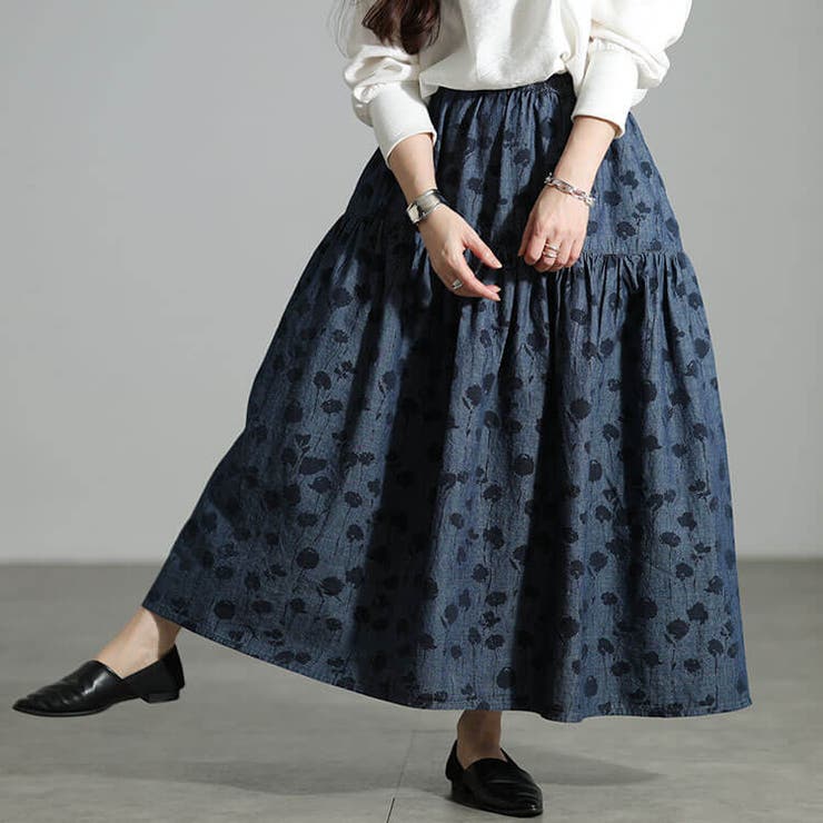 ブルー | 大きいサイズ レディース スカート | GOLDJAPAN　大きいサイズ専門店