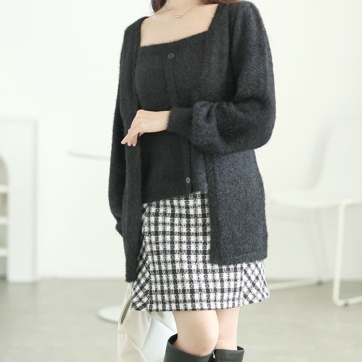 ブラック×ホワイト | 大きいサイズ レディース スカート | GOLDJAPAN　大きいサイズ専門店