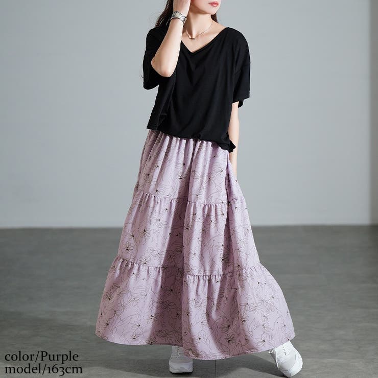 パープル | 大きいサイズ レディース ワンピース | GOLDJAPAN　大きいサイズ専門店