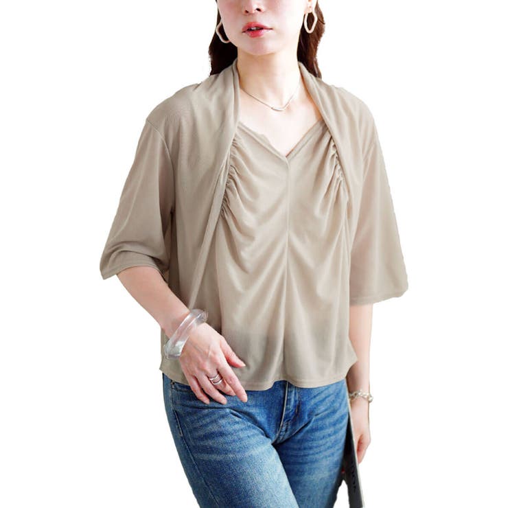 グレージュ | 大きいサイズ レディース トップス | GOLDJAPAN　大きいサイズ専門店