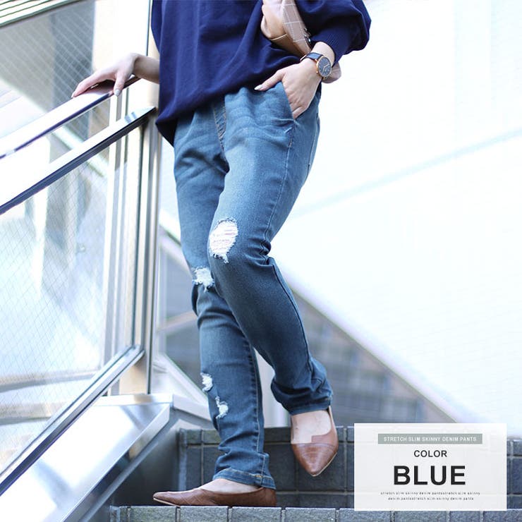 ブルー | 大きいサイズ レディース ボトムス | GOLDJAPAN　大きいサイズ専門店