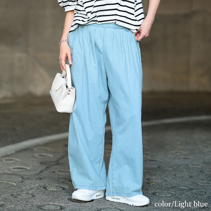 ライトブルー | 大きいサイズ レディース パンツ | GOLDJAPAN　大きいサイズ専門店