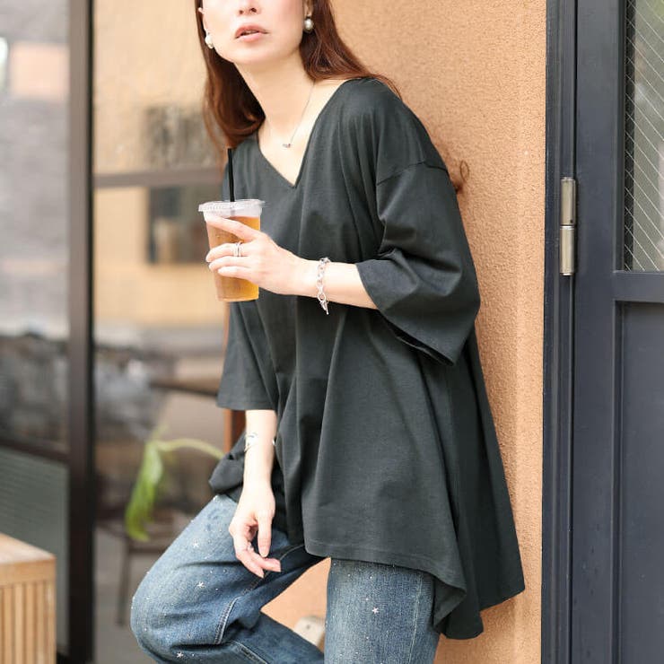 チャコールグレー | 大きいサイズ レディース チュニック | GOLDJAPAN　大きいサイズ専門店