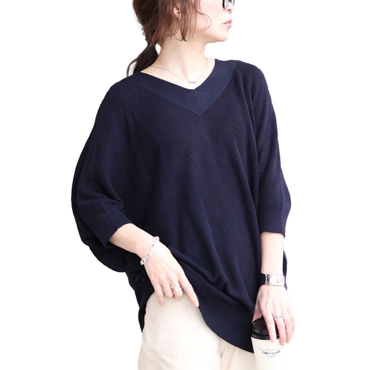 ネイビー | 大きいサイズ レディース チュニック | GOLDJAPAN　大きいサイズ専門店