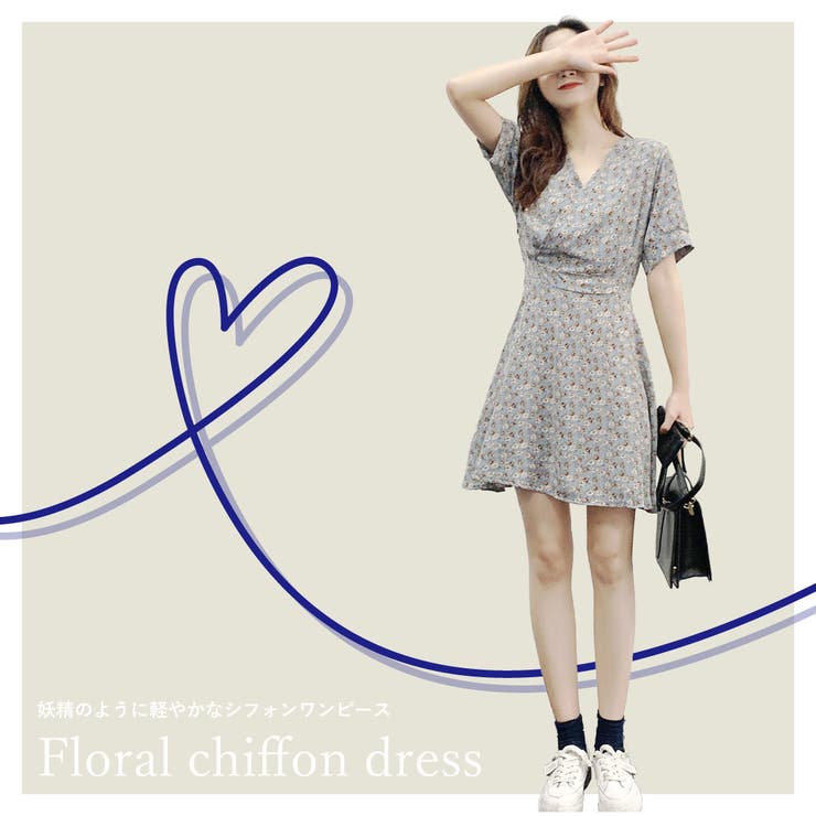 花柄 シフォン ワンピース 品番 Gwsw Golwis ゴルウィス のレディースファッション通販 Shoplist ショップリスト