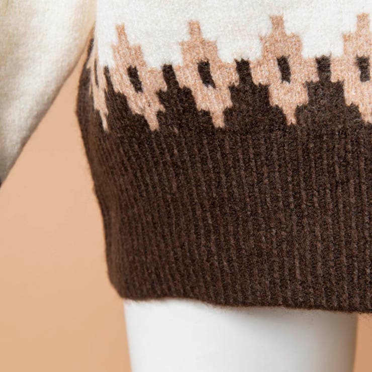 ヴィンテージ　短丈　ショート丈 ノルディックニット　ブラウン ヴィンテージ 短丈 ショート丈 ノルディックニット ブラウン