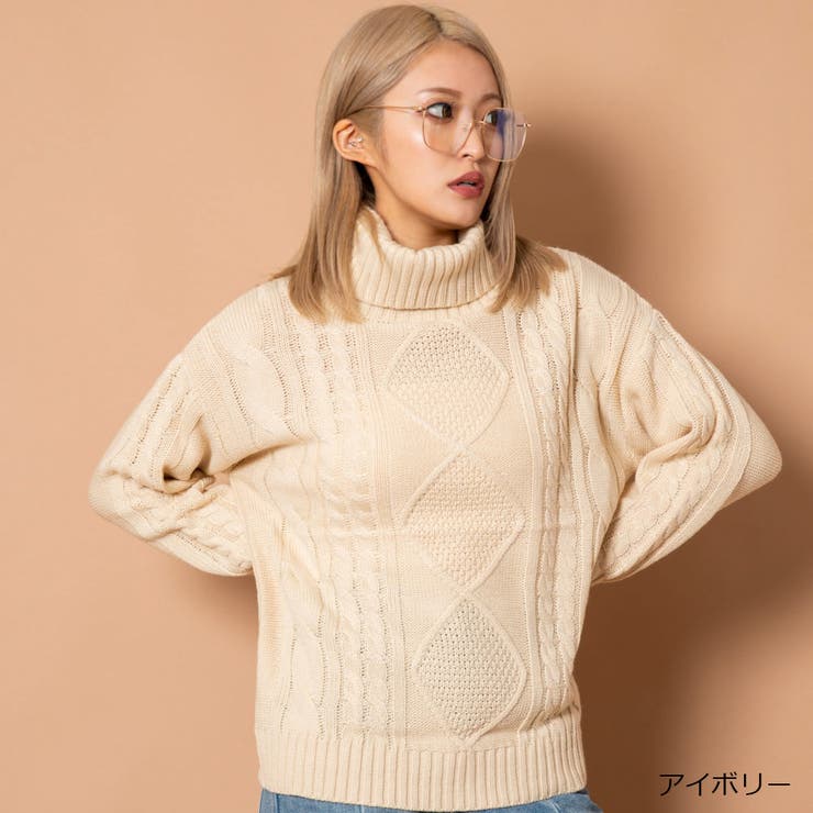 ケーブルタートルニットプルオーバー 品番 Gorw Gorge ゴージ のレディースファッション通販 Shoplist ショップリスト