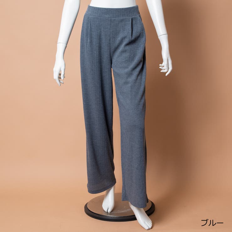 ブルー | ジャガードワイドパンツ | GORGE 