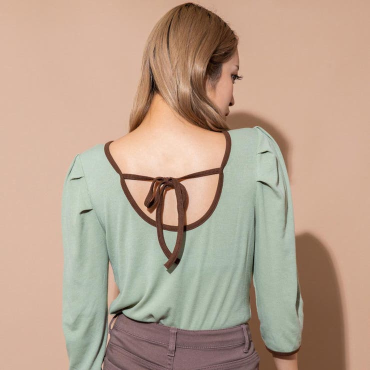 カーキ | パイピングパワショルトップス | GORGE 