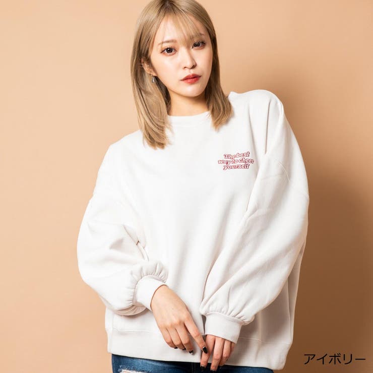 アイボリー | 裏起毛サークルロゴプルオーバー | GORGE 