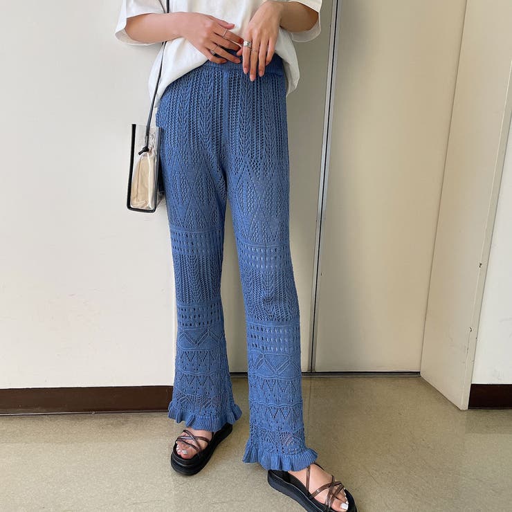 リペアHAGGARクロシェア編みパンツ X-girl（エックスガール）の「CROCHET PANTS（その他パンツ