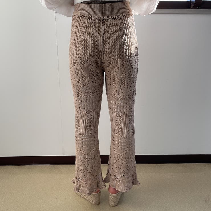 透かし編みクロシェフレアパンツ[品番：GORW0005840]｜GORGE