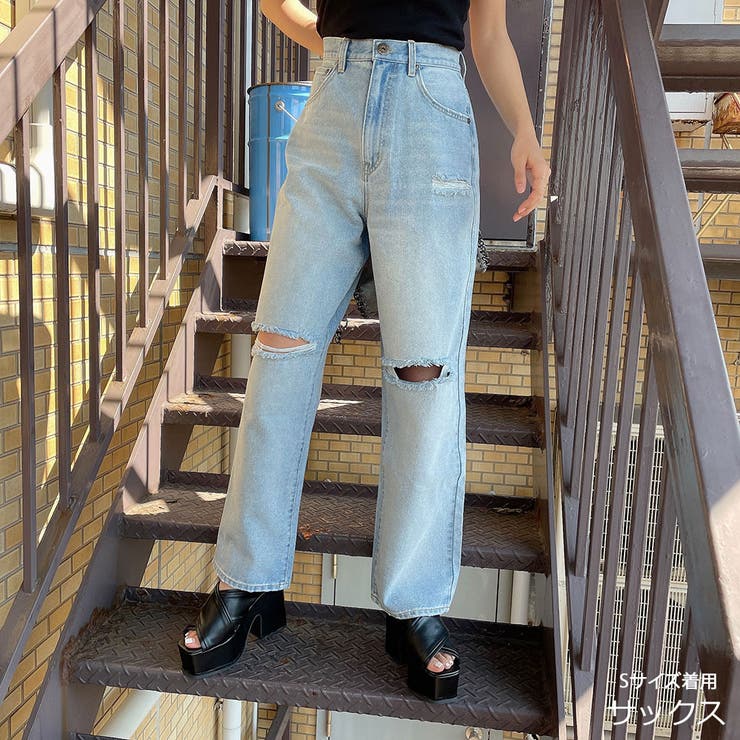 ダメージハイウエストワイドパンツ 品番 Gorw Gorge ゴージ のレディースファッション通販 Shoplist ショップリスト