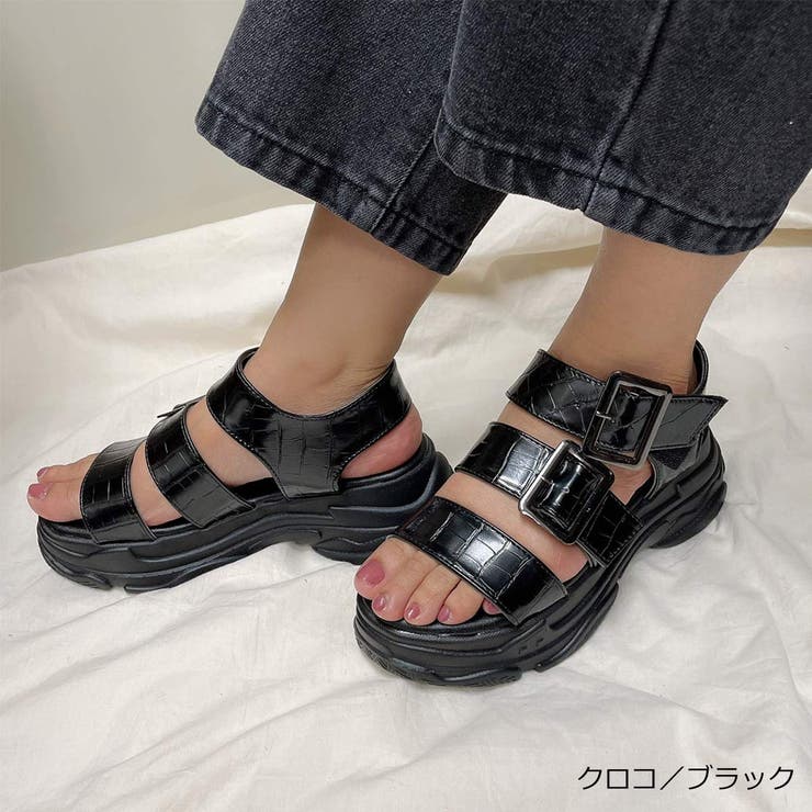 ブランドのギフト サンダル 厚底 ブラック 靴 ストリート ギャル キレイ目 ムルーア Murua サンダル Gdr Adv Br