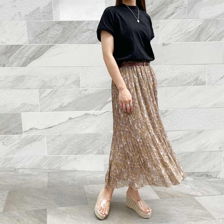 ベルト付きプリーツシフォンスカート[品番：GORW0006149]｜GORGE  