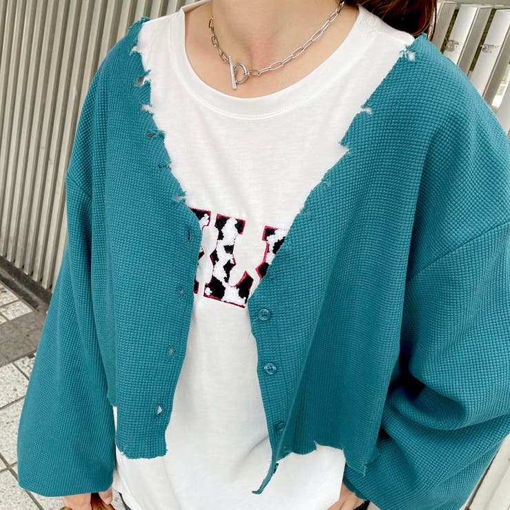 ダメージワッフルカーディガン | GORGE  | 詳細画像7 