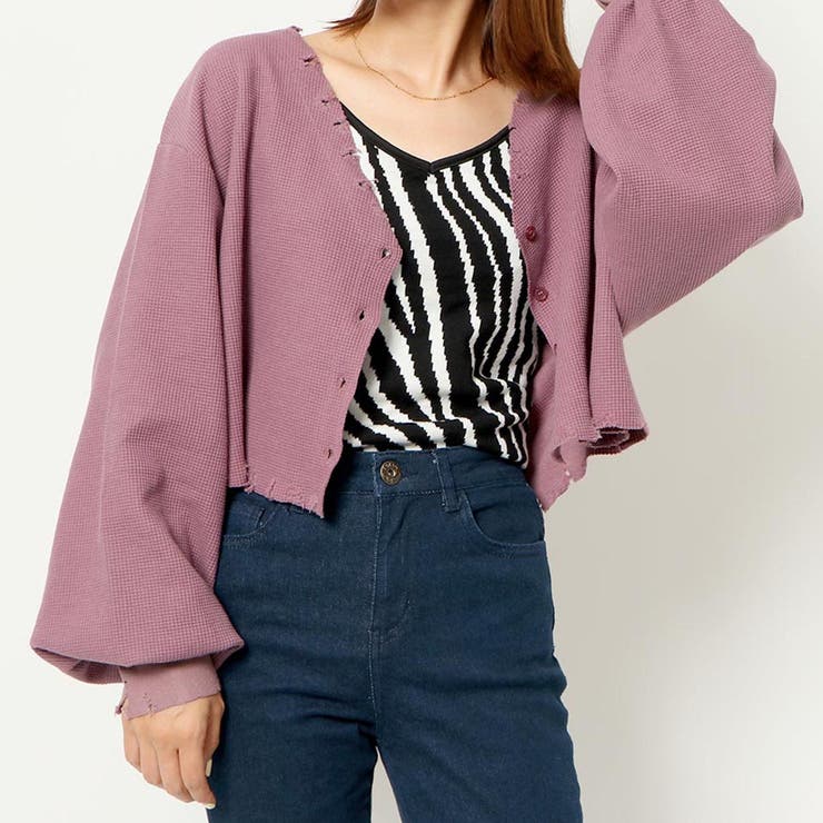 ダメージワッフルカーディガン | GORGE  | 詳細画像9 