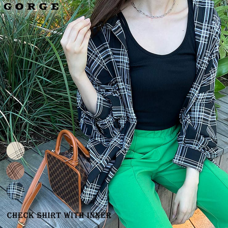 インナー付きチェックシャツ 品番 Gorw Gorge ゴージ のレディースファッション通販 Shoplist ショップリスト