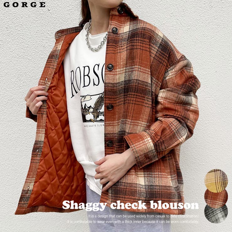 シャギーチェックブルゾン[品番：GORW0006526]｜GORGE （ゴージ）の
