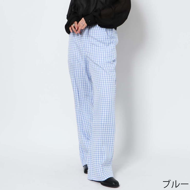 〓La Veste〓×GUCCI VAULT 青ギンガム チェック フレアパンツ