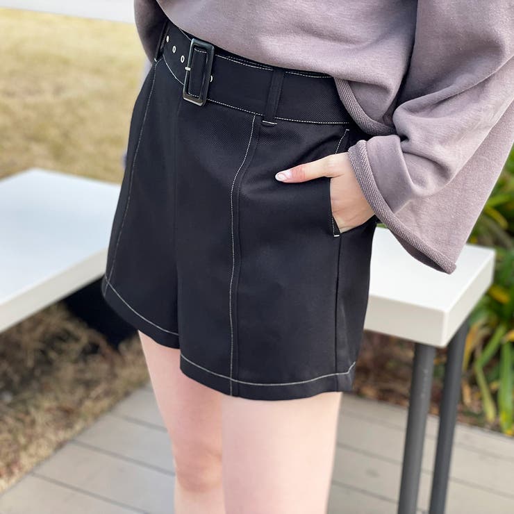 ステッチベルト付きショートパンツ[品番：GORW0006748]｜GORGE