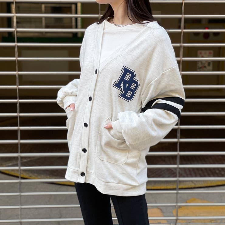 フェルトワッペン裏毛カーディガン[品番：GORW0006726]｜GORGE